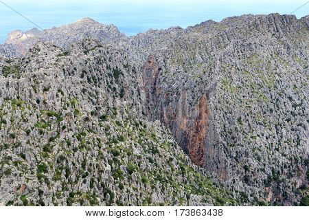 Canyon Torrent De Pareis And Mediterranean Sea, Majorca, Spain