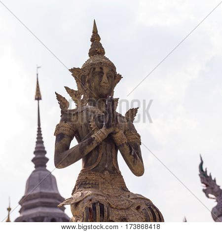 Thai angel statue in wat Banden, Chiangmai Thailand