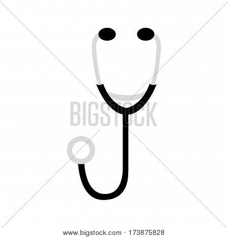 black sticker stethoscope icon, vector illustraction design image