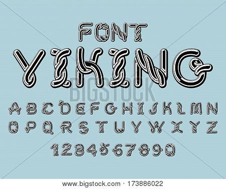 Viking Font. Norse Medieval Ornament Celtic Abc. Traditional Ancient Manuscripts Alphabet