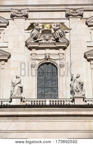 Famous Salzburg Cathedral (Salzburger Dom) at Domplatz Salzburg Land Austria
