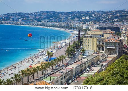 Promenade Des Anglais On The City Of Nice, France