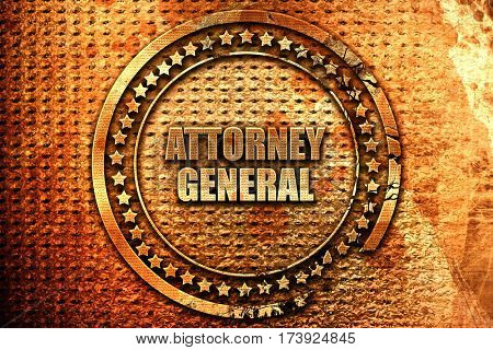attorney general, 3D rendering, metal text
