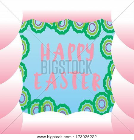 easter green egg on pink white background,vector Illustration EPS10