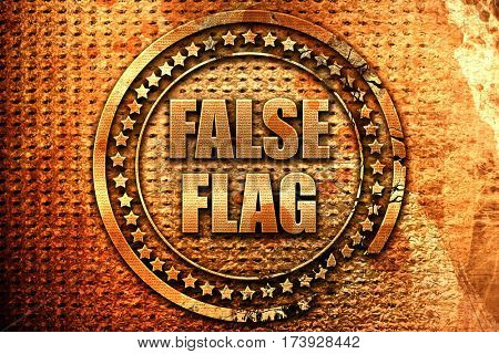 false flag, 3D rendering, metal text