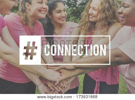 Connection Networking Online Word Hashtag