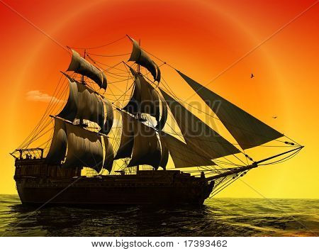 Starobylé lodi na moři