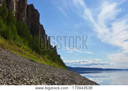 Lena Pillars, National heritage of Russia placed in republic Sakha, Siberia