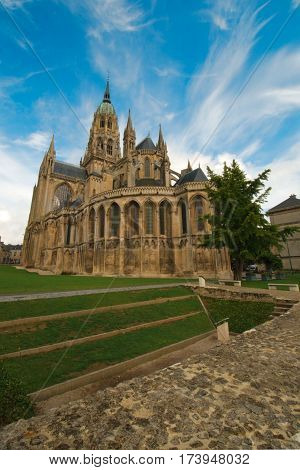 Bayeux Cathedral a Norman-Romanesque cathedral located in Bayeux Normandy France. Consecrated in 1077