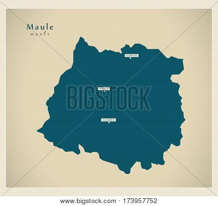 Modern Map - Maule CL illustration silhouette