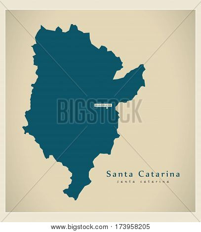 Modern Map - Santa Catarina CV illustration silhouette