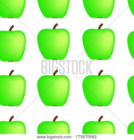 Background from simple green apples on white