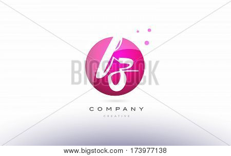 Fz F Z  Sphere Pink 3D Hand Written Alphabet Letter Logo