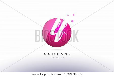 Lf L F  Sphere Pink 3D Hand Written Alphabet Letter Logo