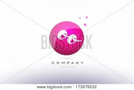 Oo O  Sphere Pink 3D Hand Written Alphabet Letter Logo
