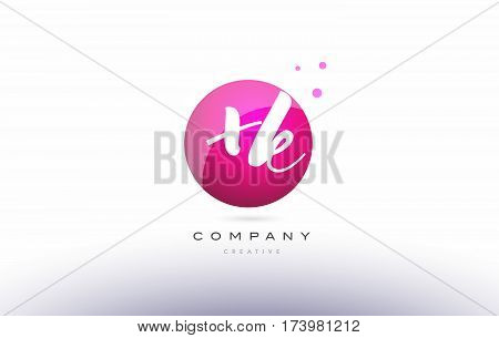 Xk X K  Sphere Pink 3D Hand Written Alphabet Letter Logo