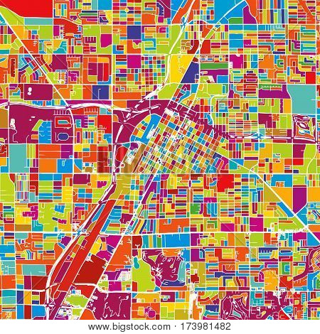 Las Vegas Colorful Vector Map