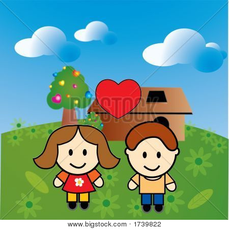 Amorevole bambini nel giardino