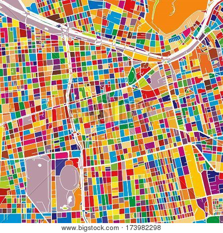 Santiago Colorful Map
