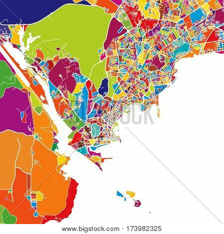Panama City Colorful Map