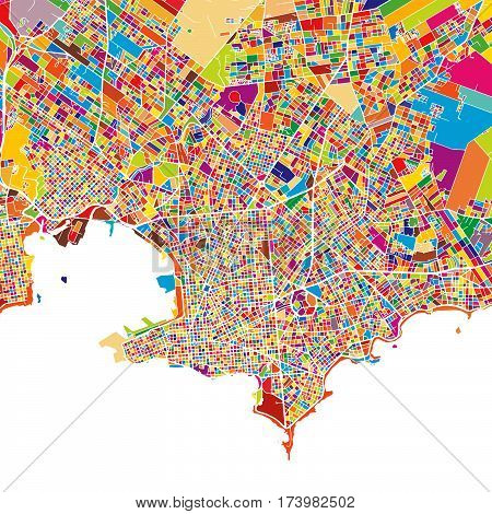 Montevideo Colorful Map
