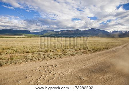 Kurai steppe landscape. Altai republic nature Russia