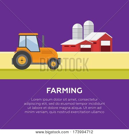 Organic products. Agriculture and Farming. Agribusiness. Rural landscape vector