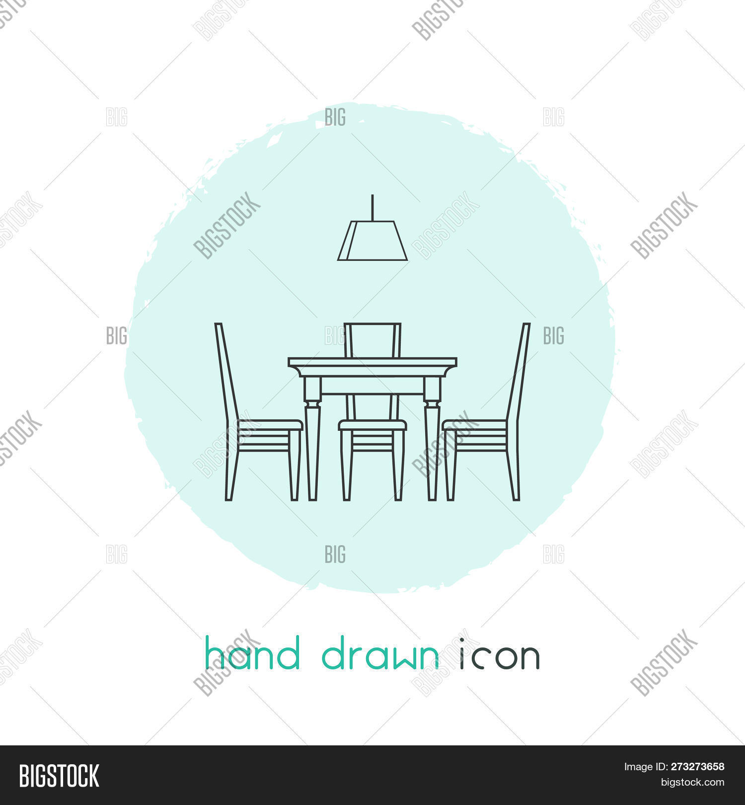 Dining Room Icon Line Image & Photo (Free Trial) | Bigstock