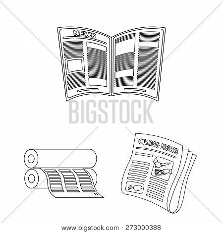 Vector Illustration Of Daily And Folded Icon. Set Of Daily And Paper Vector Icon For Stock.