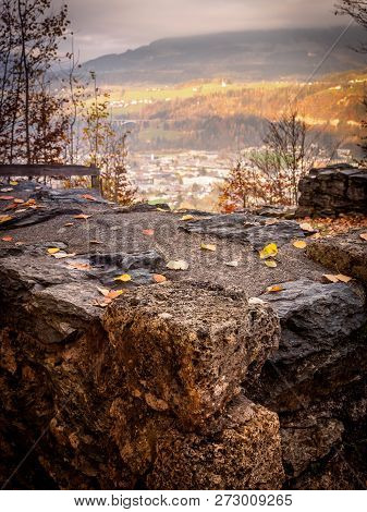 On The Pongauer Castle Above Bischofshofen In Autumn