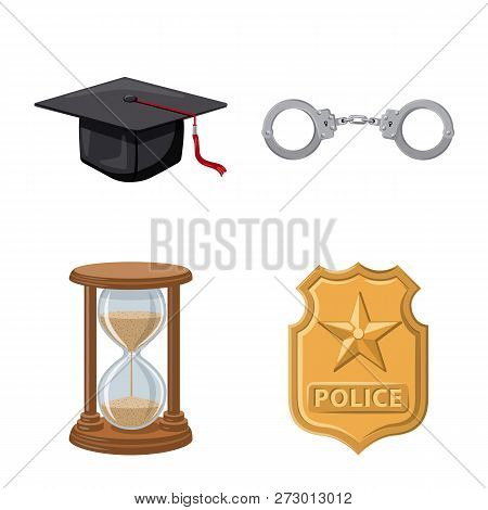 Isolated Object Of Law And Lawyer Symbol. Collection Of Law And Justice Vector Icon For Stock.