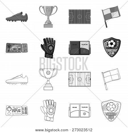 Vector Design Of Soccer And Gear Icon. Set Of Soccer And Tournament Vector Icon For Stock.