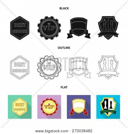 Vector Illustration Of Emblem And Badge Icon. Set Of Emblem And Sticker Stock Vector Illustration.