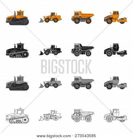 Vector Illustration Of Build And Construction Icon. Set Of Build And Machinery Vector Icon For Stock