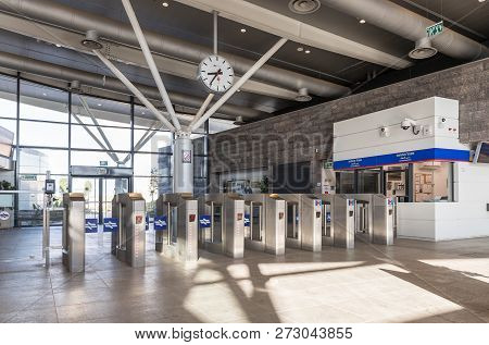 Beit Shean, Israel, 05, December, 2018 : The Hall Of The Railway Station With A Passing Mechanism In