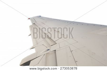 Isolated Jet Wing Plane During Flight, Left Wing View