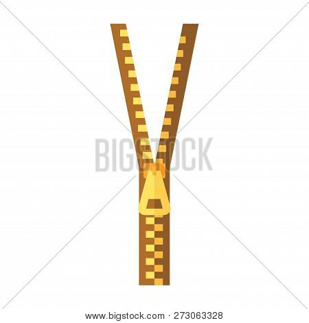 Vector Zipper Icon. Vector Icon Open Zipper, Fastener. Vector Illustration. Eps 10.