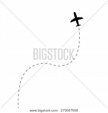 Airplane Line Path Vector Icon Of Air Plane. Vector Illustration Eps10
