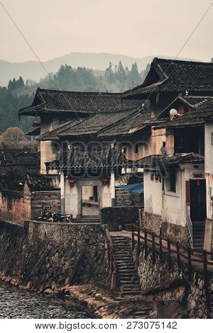 FUJIAN, CHINA â MARCH 2, 2018: Traditional rural buildings of Hakka in Fujian province, China.