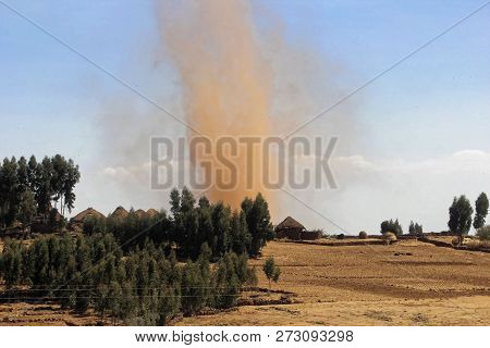 A Small Tornado At The Highlands Of Ethiopia.