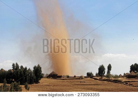 A Small Tornado At The Highlands Of Ethiopia.