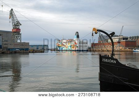 Helsinki/finland - 20 Oktober 2018: Ferry 