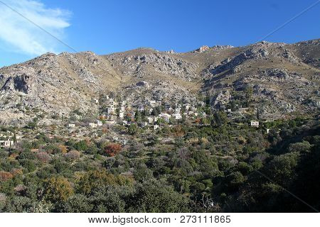 A Village On The Mountain Slope In Bodrum, Turkey