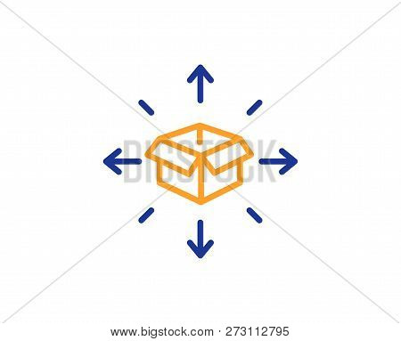 Parcel Delivery Line Icon. Logistics Service Sign. Tracking Symbol. Colorful Outline Concept. Blue A