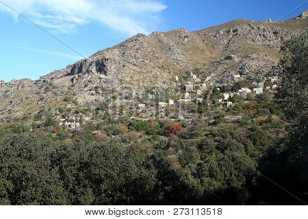 A Village On The Mountain Slope In Bodrum, Turkey