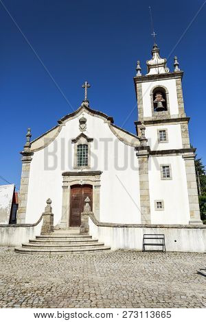 View Of The 18th Century Parish Church In Mesquitela, Gouveia, Portugal
