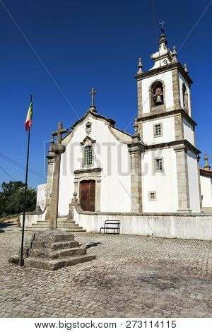 View Of The 18th Century Parish Church In Mesquitela, Gouveia, Portugal
