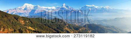 Mount Annapurna Range, Nepal Himalayas Mountains, Panoramic View