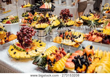 Luxury Wedding Catering.  Delicious Candy Bar At Wedding Recepti