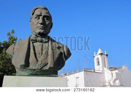 Tavira, Portugal - November 20, 2018: The Statue Of Francisco Manuel Alvares Botelho (1803 - 1875) W